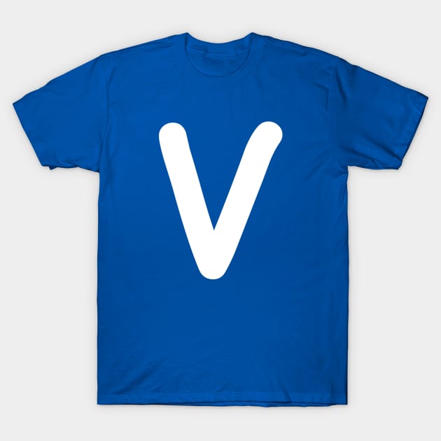 Letter V Capital Alphabet V Monogram T-Shirt by Shariss